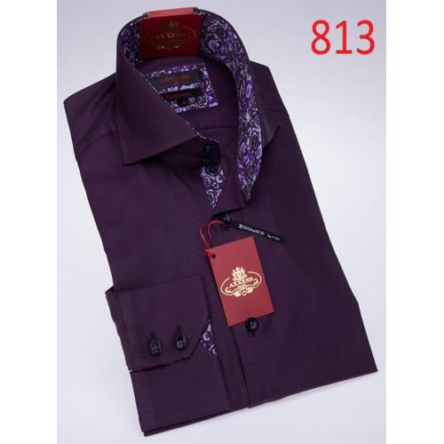 Axxess Violet Cotton Modern Fit Dress Shirt 813